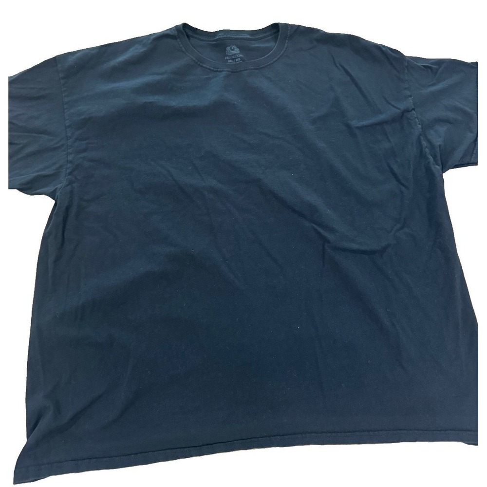 Fruit of the Loom Mens 3XL Black Cotton T-Shirt Plain Blank Tee